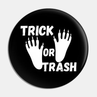 TRICK OR TRASH Raccoon Footprint Pin