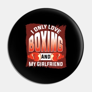 Hit like a Girl QuoteVintage Boxer Boxing Gloves Design Pin