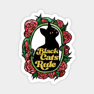 Black Cats Rule Magnet