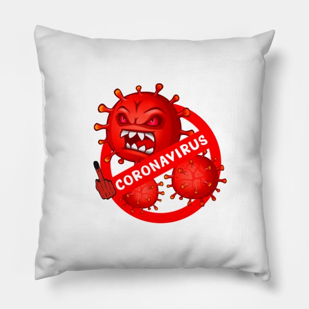 Fuck corona virus Pillow by Raniya Sbai