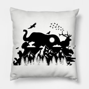 Nature Silhouette Design Pillow