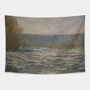 Ice breaking up on the Seine near Bennecourt by Claude Monet Tapestry