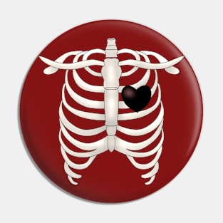 Ribcage With A Black Heart Pin