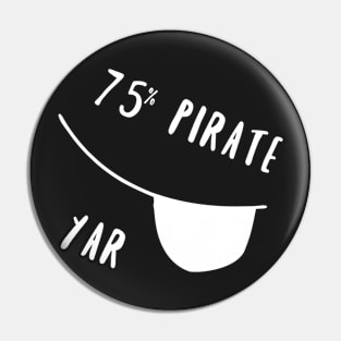 75% pirate - white Pin