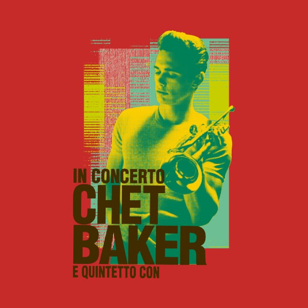 Chet Baker concert graphic by HAPPY TRIP PRESS