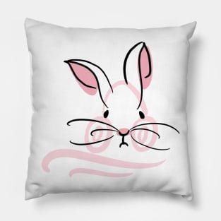 cite minimal bunny rabbit Pillow