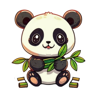 Panda bear with its bamboo T-Shirt