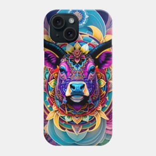 Beef cattle Lotus Flower mandala Phone Case