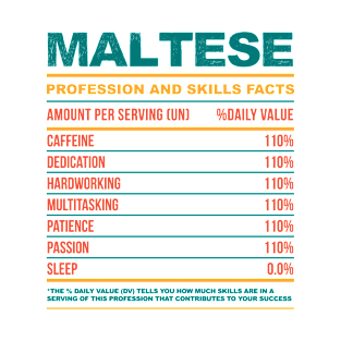 Maltese Nutritional Values T-Shirt