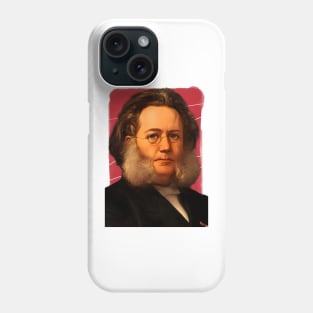 Norwegian playwright Henrik Ibsen Illustration Phone Case