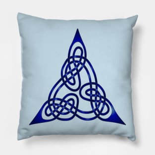 Triangle Knot With Doubled Threads Blue Pillow