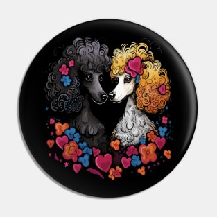 Poodle Couple Valentine Pin