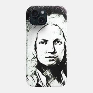 Antonio Vivaldi Black and White Portrait | Antonio Vivaldi Artwork 3 Phone Case