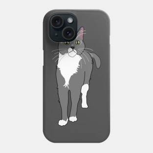 Gray and White Tuxedo Cat Phone Case