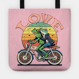 LOVE frog cartoon Tote