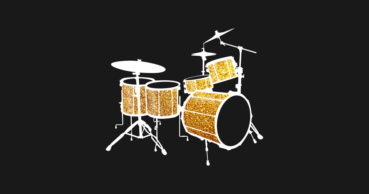 Gold Drum Set Drum Set TShirt TeePublic