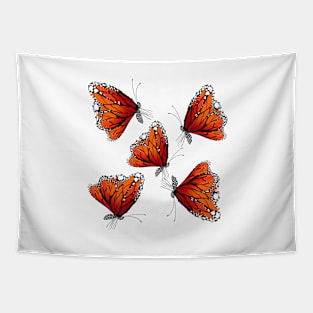 Orange Butterfly Tapestry