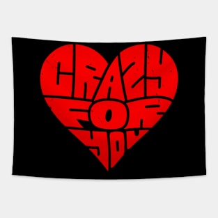 Cool Retro Heart Typography Gift For Valentine's Day Tapestry