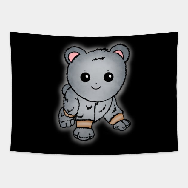 Cute Silver Baby Bear Tapestry by JennaBunnies