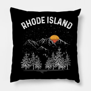 Vintage Retro Rhode Island State Pillow