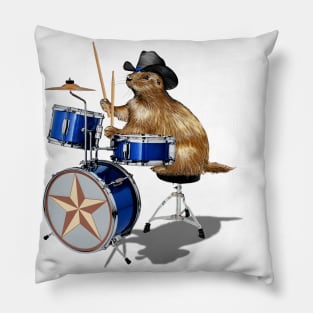 Prairie Dog Drummer Pillow