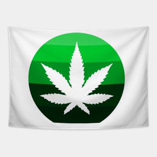 Pot Leaf Circle Logo Tapestry