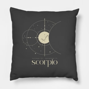 Minimalist Scorpio Zodiac Sign Constellation Astrology Aesthetic Simple Pillow