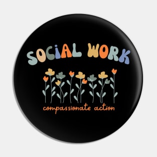 Social Work Retro Pin