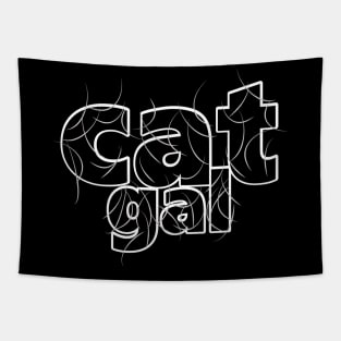 Cat Girl White Hair Tapestry