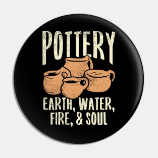 Pottery - Earth, Water, Fire & Soul Pin