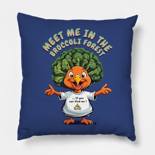 Funny broccoli thanksgiving turkey Pillow