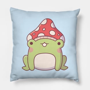 Cute Little Frog With Toadstool Pillow