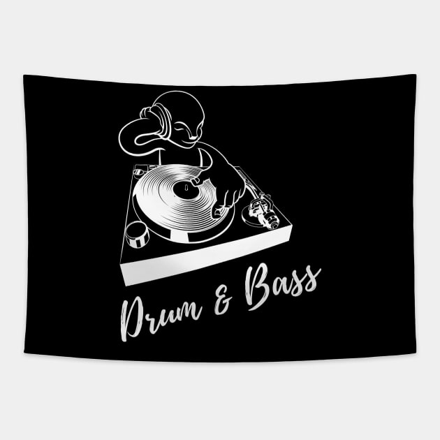 Drum n Bass Buddha DJ Mixing Vinyl Tapestry by T-Shirt Dealer