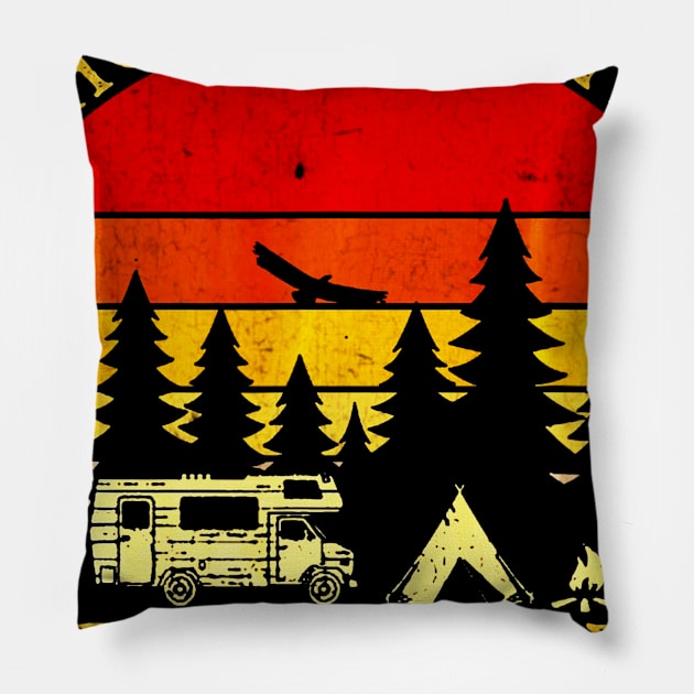 Master Of The Campfire Shirt Camping Lover Outdoors Camp Pillow by Jipan