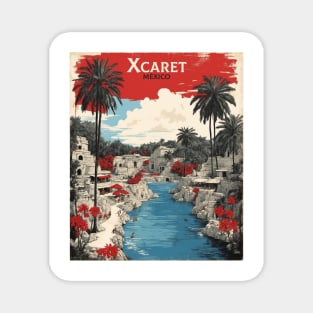 Xcaret Mexico Vintage Poster Tourism Magnet