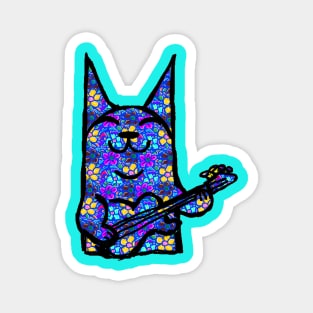 Rockstar Cat pop Art by LowEndGraphics Magnet