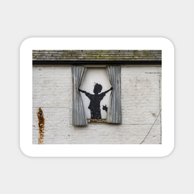 Banksy Boy & Cat Morning Magnet by foozler