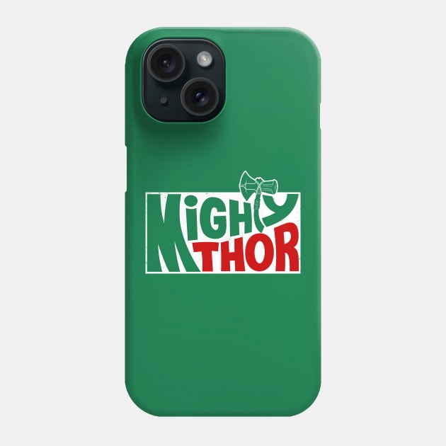 Asgardian Superhero God Of Thunder Retro Logo Parody Phone Case by BoggsNicolas