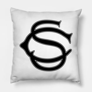 SC Monogram Black Pillow