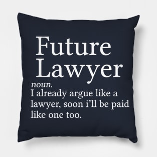 Funny Law Student Gift Future Lawyer Gift Future Lawyer Definition Pillow