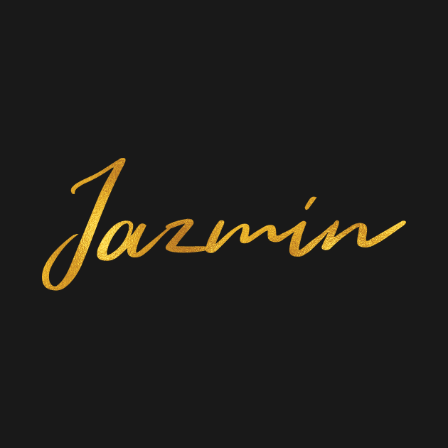 Jazmin Name Hand Lettering in Faux Gold Letters by Pixel On Fire