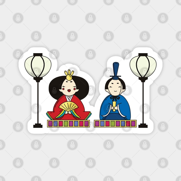 Colorful Hina Matsuri Dolls Magnet by HolidayBug