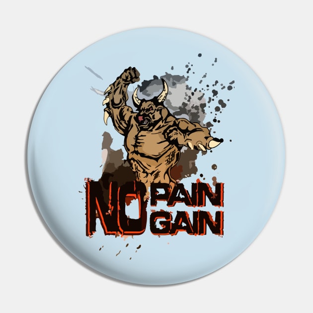 Muscular bull Pin by AmurArt