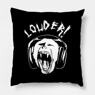 Headphones Monkey Screaming Louder Pillow