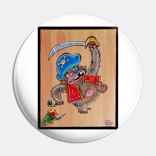 Rampaging Pirate Ape and Parrot Pin