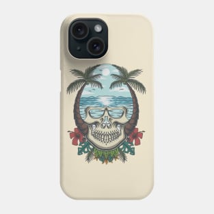 Skull Beach Tropical Abstract Phone Case