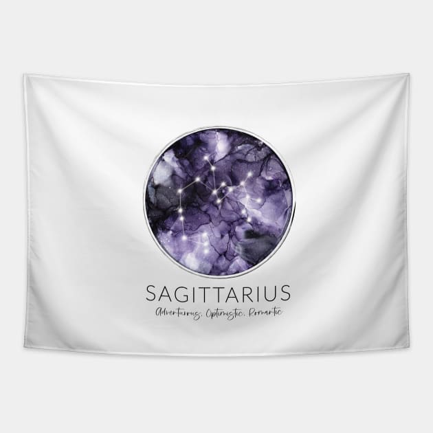 Sagittarius Zodiac Moon Constellation Tapestry by Elizabeth Karlson Art