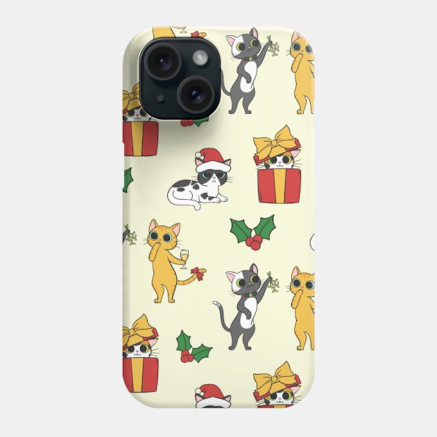 Christmas cats Phone Case by queensandkings