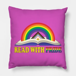 Read with Pride with Inclusive Rainbow Pillow