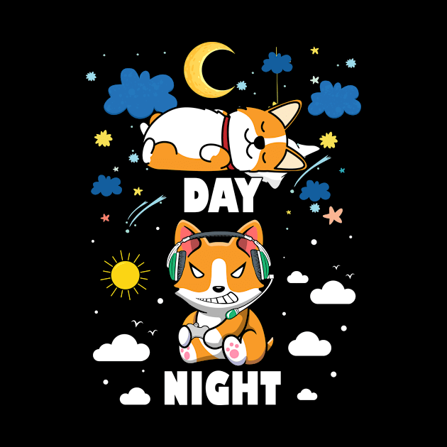 Sleep All Day Play Games All Night Funny Dog Night Shirt Corgi Pc Gamer Gift For Women Men by paynegabriel